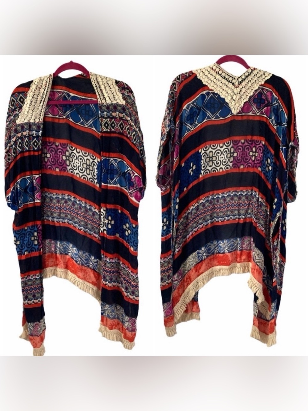 Colorful Festival Kimono Style Cardigan Top